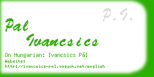 pal ivancsics business card